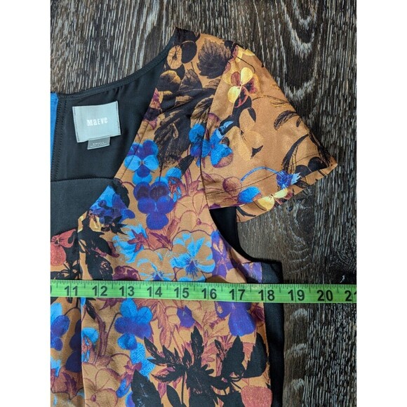 Anthropologie MAEVE Pintura 100% Silk Shift Dress Size XS Floral Short Sleeve - Picture 9 of 9